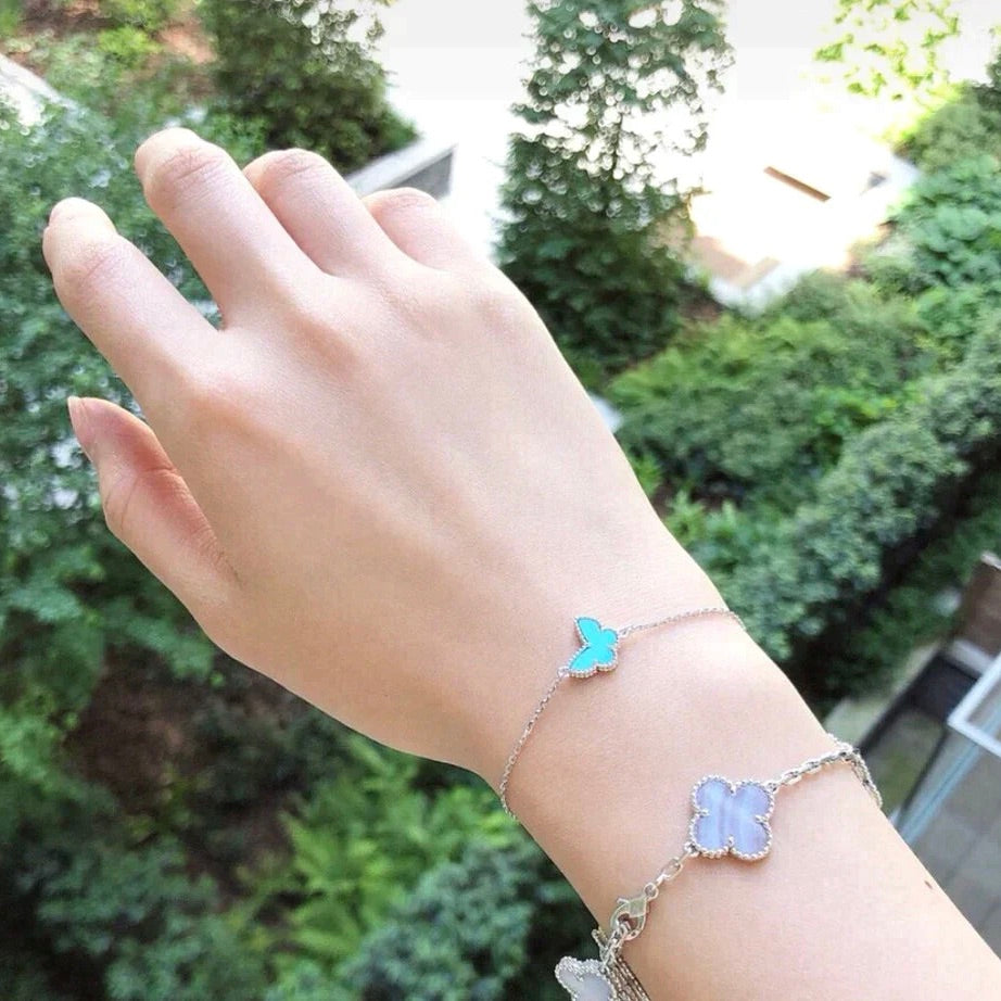 [Pearl Jewelrys]BUTTERFLY TURQUOISE BUTTERFLY BRACELET SILVER