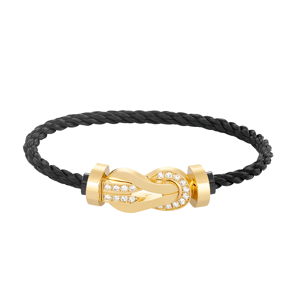 [Pearl Jewelrys]CHANCE LARGE 8 FIGURE BUCKLE HALF DIAMOND BRACELET GOLD