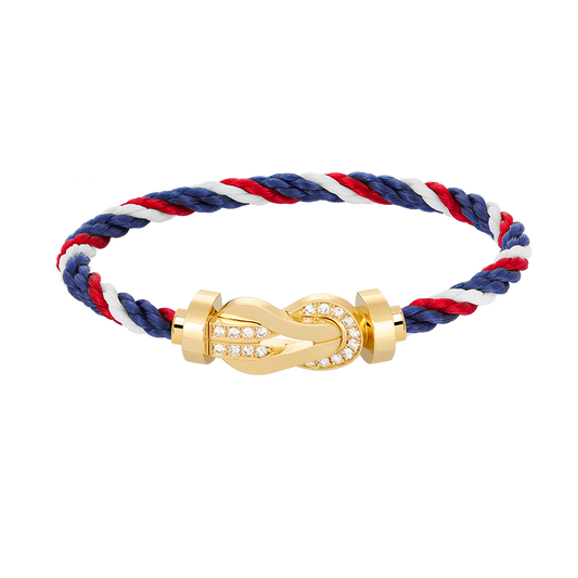 [Pearl Jewelrys]CHANCE LARGE 8 FIGURE BUCKLE HALF DIAMOND BRACELET GOLD