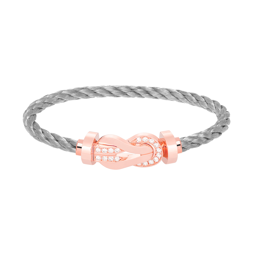 [Pearl Jewelrys]CHANCE LARGE 8 FIGURE BUCKLE HALF DIAMOND BRACELET ROSE GOLD