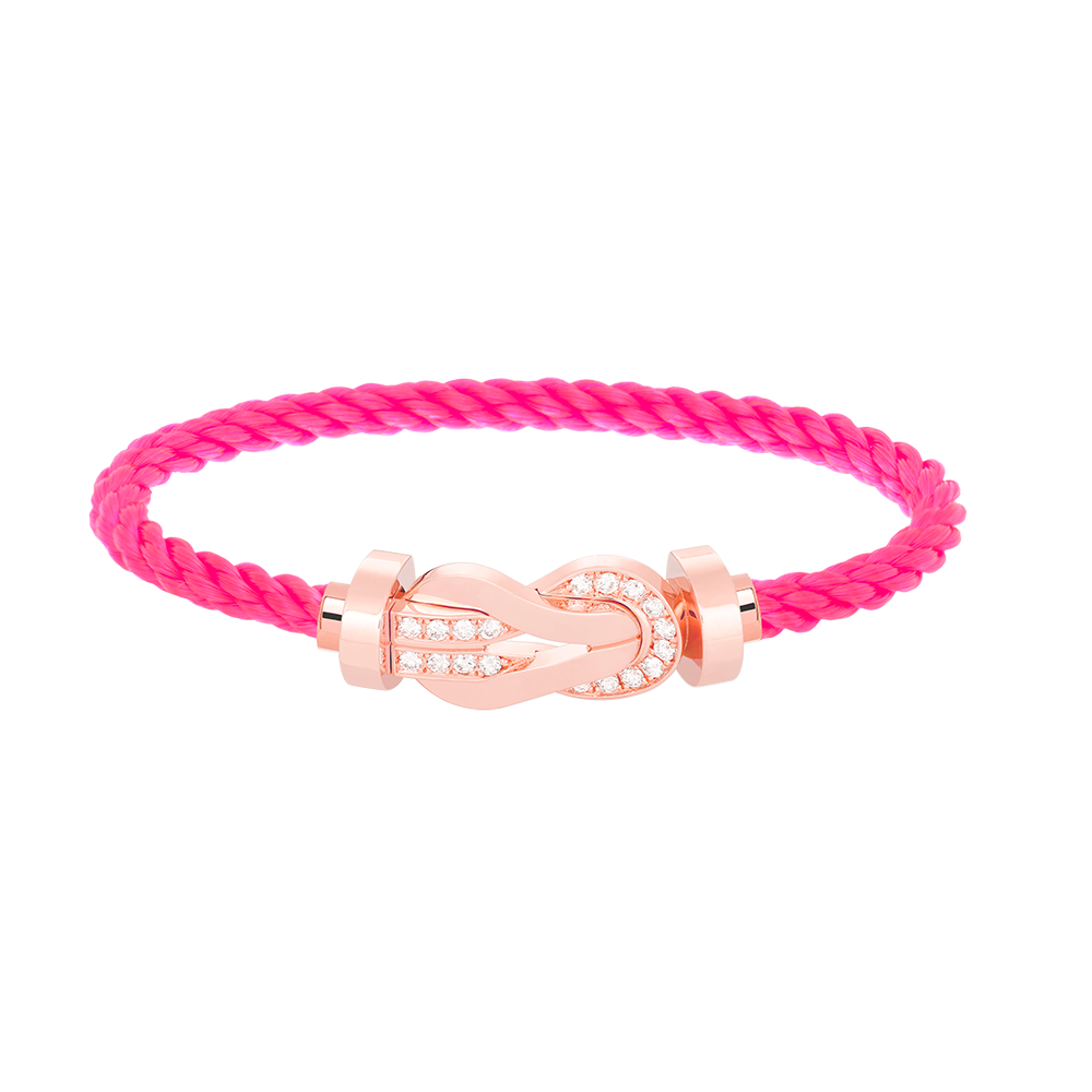 [Pearl Jewelrys]CHANCE LARGE 8 FIGURE BUCKLE HALF DIAMOND BRACELET ROSE GOLD