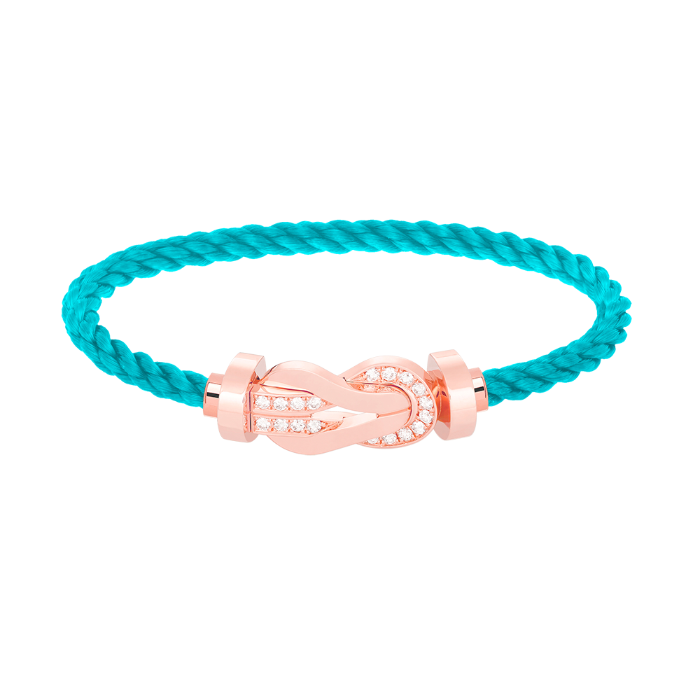 [Pearl Jewelrys]CHANCE LARGE 8 FIGURE BUCKLE HALF DIAMOND BRACELET ROSE GOLD
