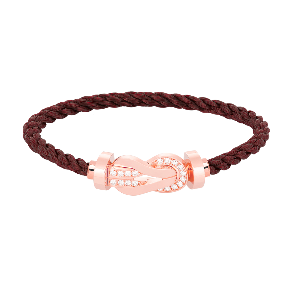 [Pearl Jewelrys]CHANCE LARGE 8 FIGURE BUCKLE HALF DIAMOND BRACELET ROSE GOLD