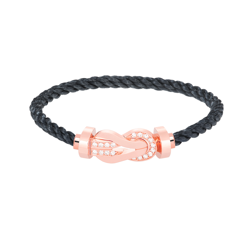 [Pearl Jewelrys]CHANCE LARGE 8 FIGURE BUCKLE HALF DIAMOND BRACELET ROSE GOLD