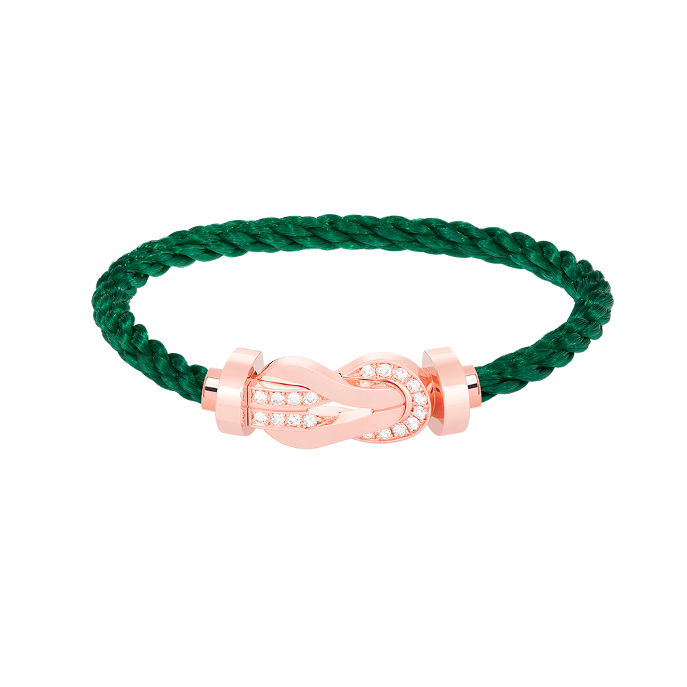 [Pearl Jewelrys]CHANCE LARGE 8 FIGURE BUCKLE HALF DIAMOND BRACELET ROSE GOLD