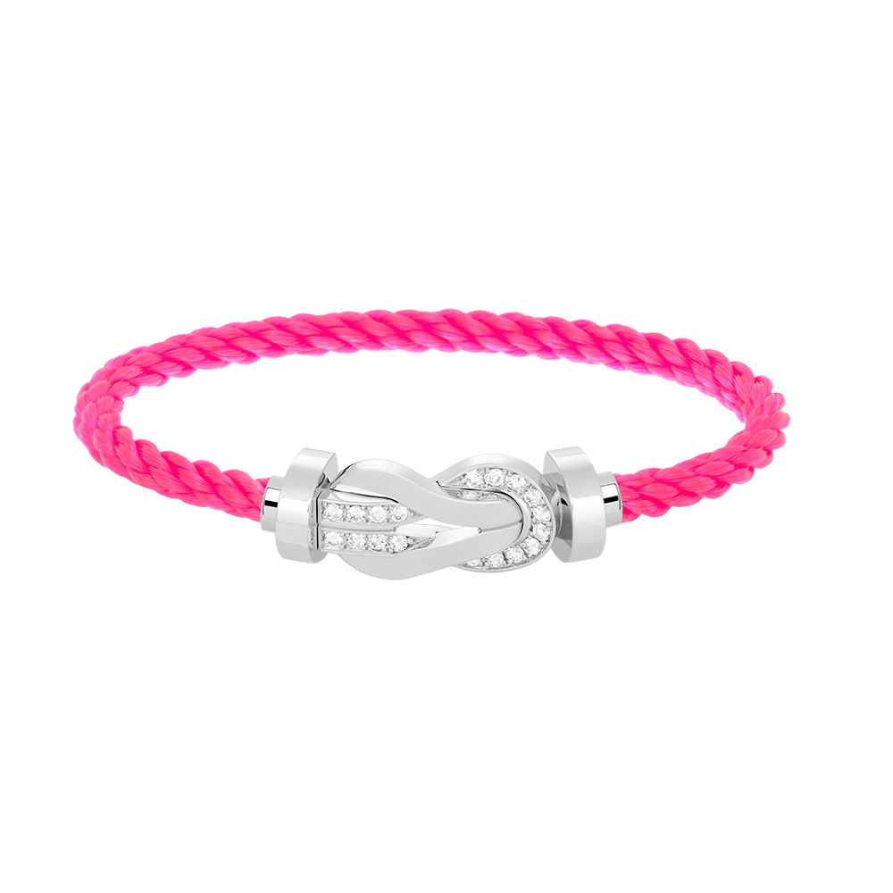 [Pearl Jewelrys]CHANCE LARGE 8 FIGURE BUCKLE HALF DIAMOND BRACELET SILVER