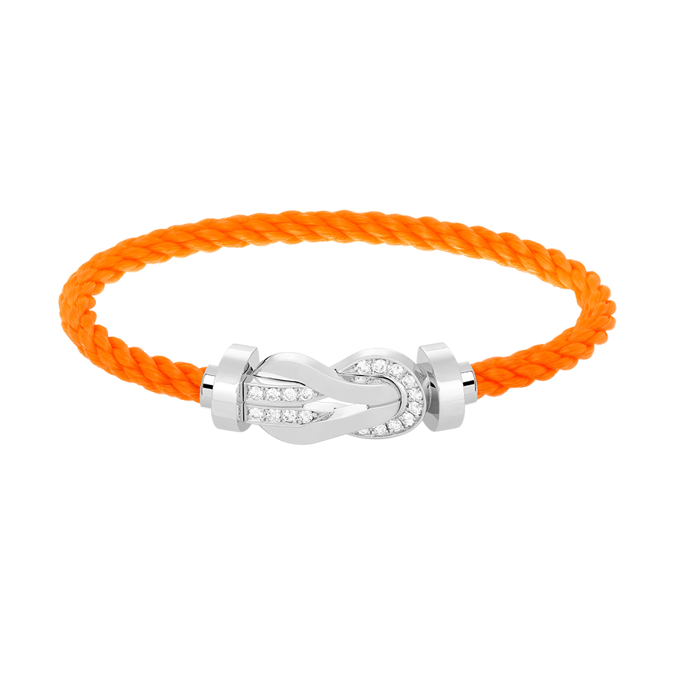 [Pearl Jewelrys]CHANCE LARGE 8 FIGURE BUCKLE HALF DIAMOND BRACELET SILVER