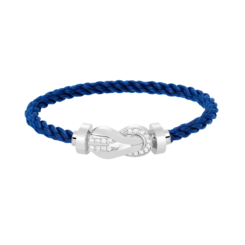 [Pearl Jewelrys]CHANCE LARGE 8 FIGURE BUCKLE HALF DIAMOND BRACELET SILVER