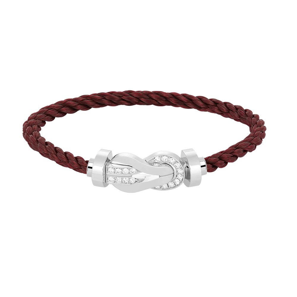 [Pearl Jewelrys]CHANCE LARGE 8 FIGURE BUCKLE HALF DIAMOND BRACELET SILVER