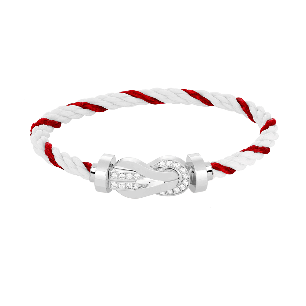 [Pearl Jewelrys]CHANCE LARGE 8 FIGURE BUCKLE HALF DIAMOND BRACELET SILVER