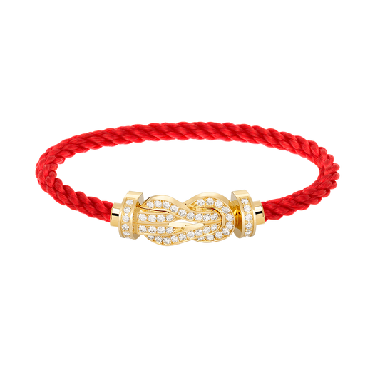[Pearl Jewelrys]CHANCE LARGE 8 FIGURE BUCKLE FULLDIAMOND BRACELET GOLD