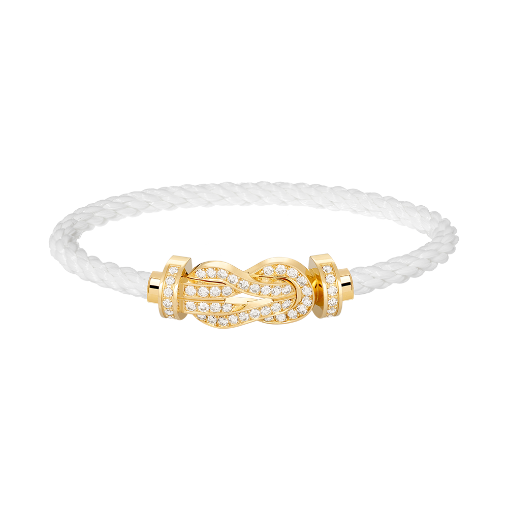 [Pearl Jewelrys]CHANCE LARGE 8 FIGURE BUCKLE FULLDIAMOND BRACELET GOLD