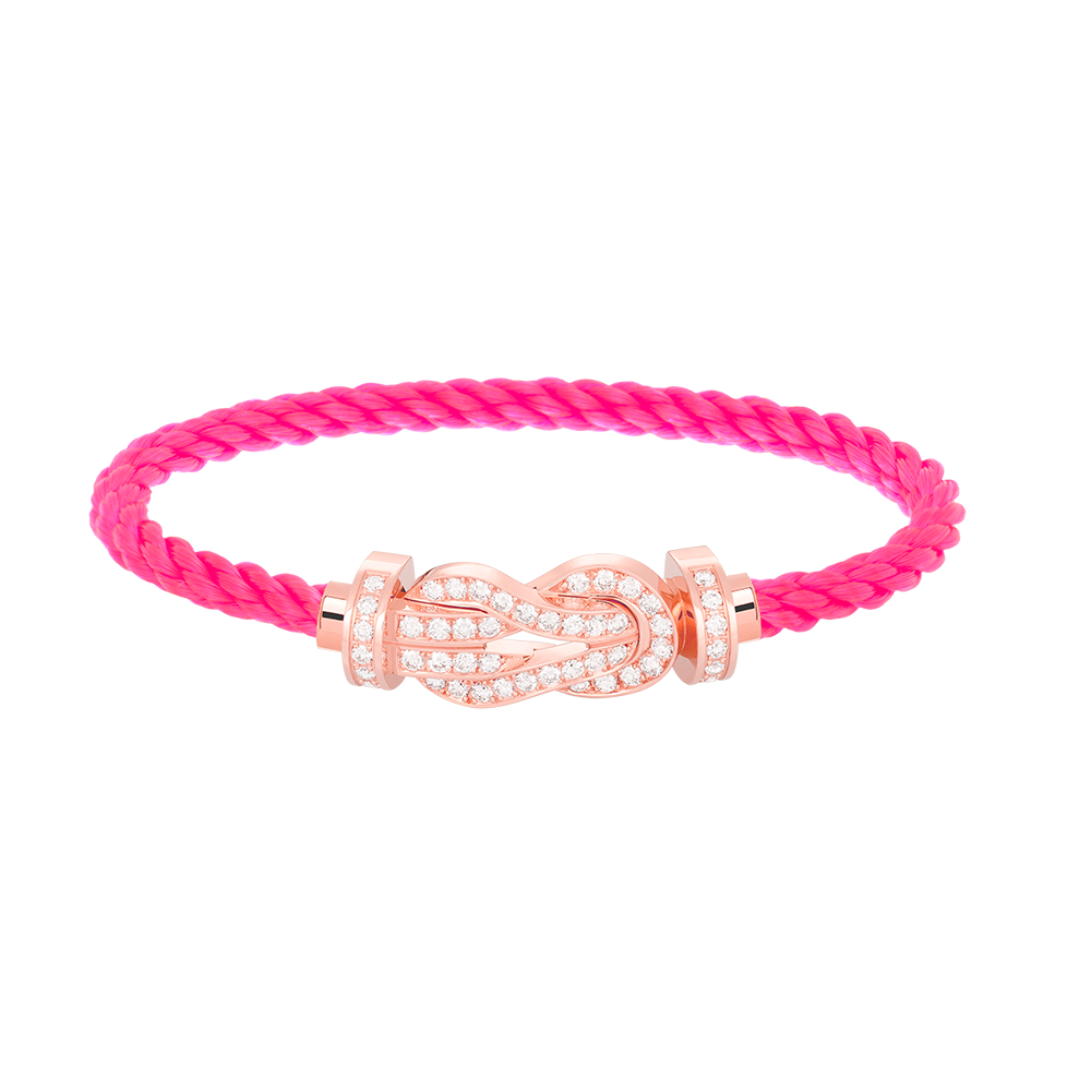[Pearl Jewelrys]CHANCE LARGE 8 FIGURE BUCKLE FULL DIAMOND BRACELET ROSE GOLD