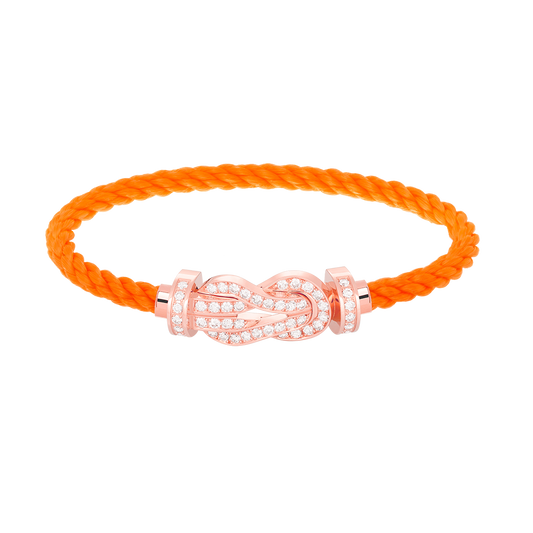 [Pearl Jewelrys]CHANCE LARGE 8 FIGURE BUCKLE FULL DIAMOND BRACELET ROSE GOLD