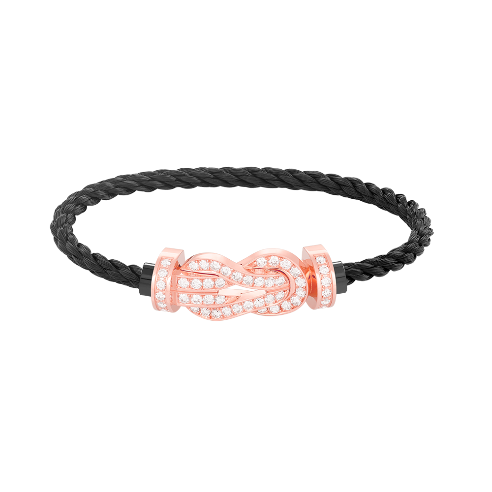 [Pearl Jewelrys]CHANCE LARGE 8 FIGURE BUCKLE FULL DIAMOND BRACELET ROSE GOLD