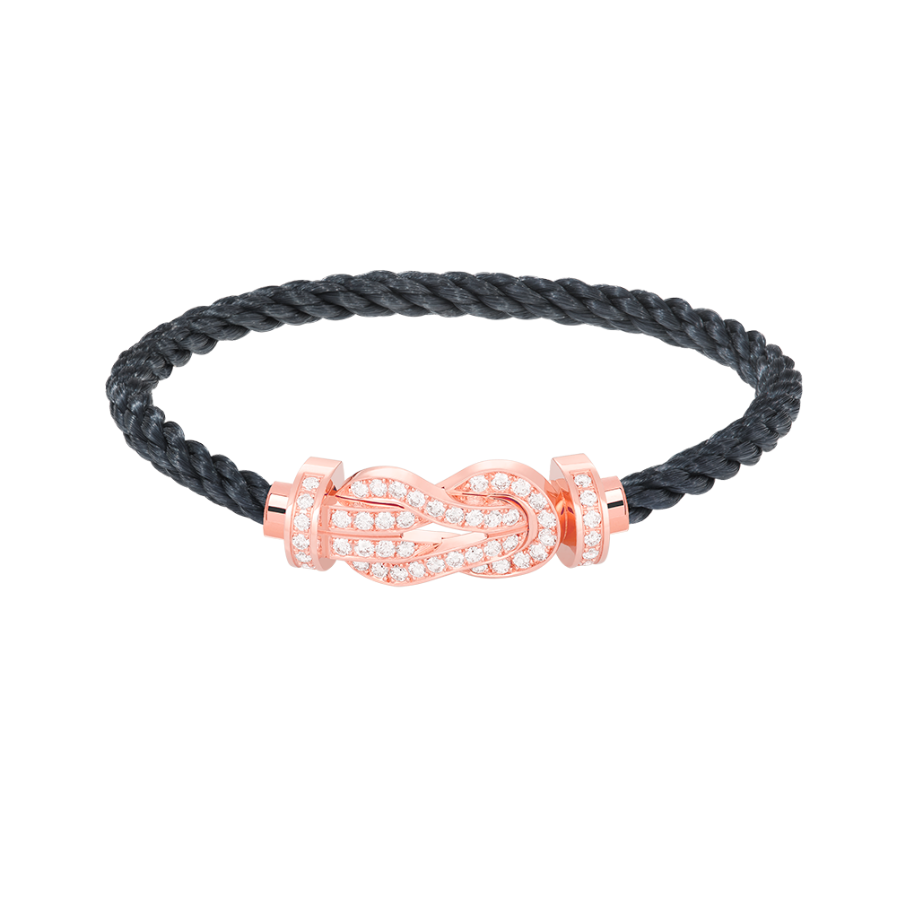 [Pearl Jewelrys]CHANCE LARGE 8 FIGURE BUCKLE FULL DIAMOND BRACELET ROSE GOLD