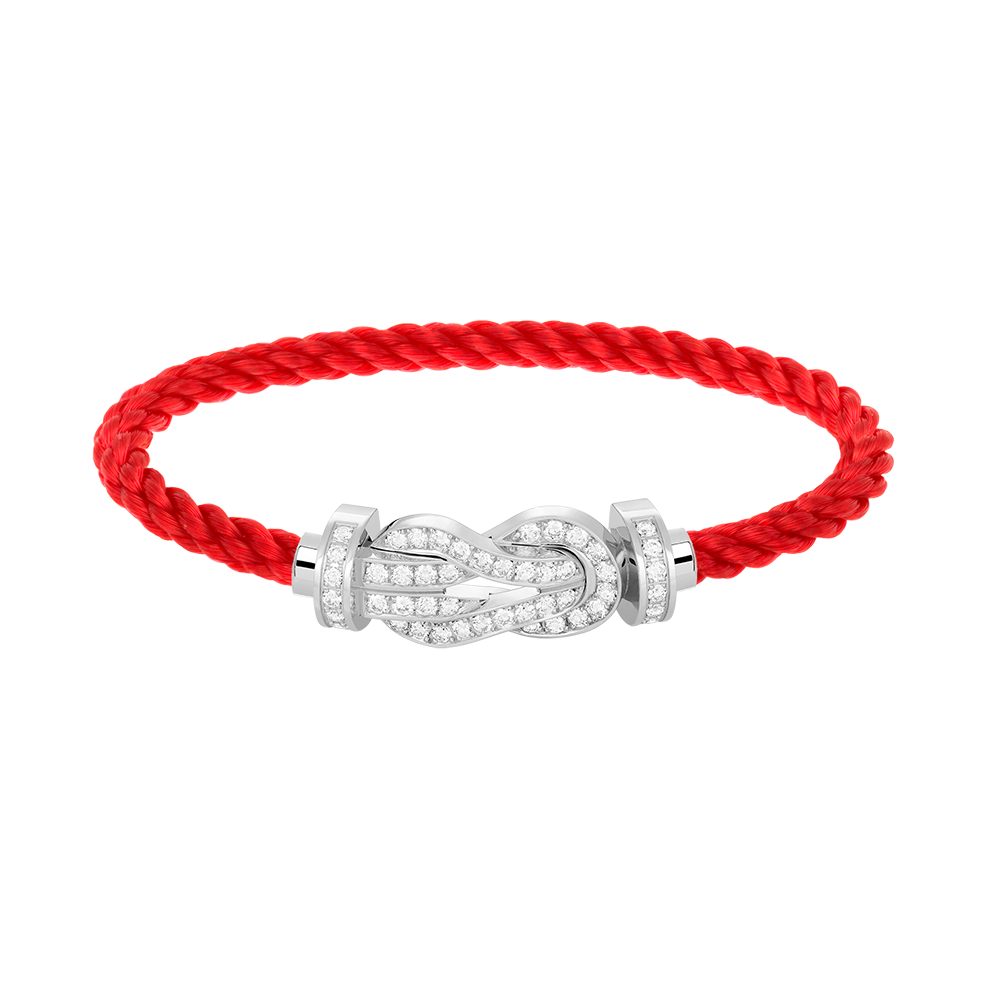 [Pearl Jewelrys]CHANCE LARGE 8 FIGURE BUCKLE FULL DIAMOND BRACELET SILVER