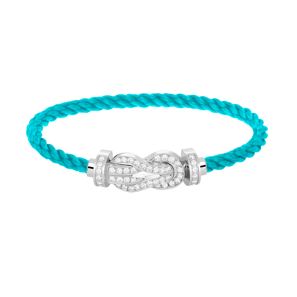 [Pearl Jewelrys]CHANCE LARGE 8 FIGURE BUCKLE FULL DIAMOND BRACELET SILVER