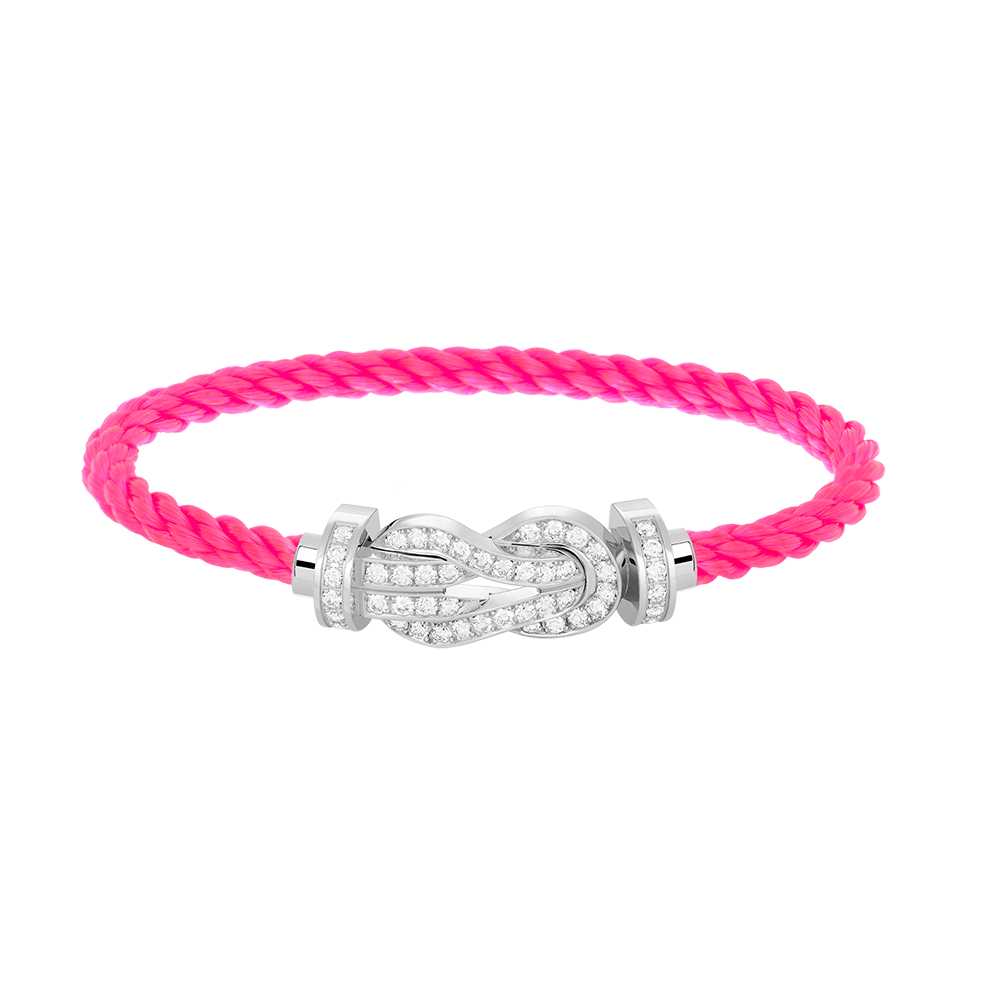 [Pearl Jewelrys]CHANCE LARGE 8 FIGURE BUCKLE FULL DIAMOND BRACELET SILVER