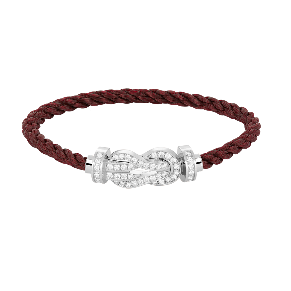 [Pearl Jewelrys]CHANCE LARGE 8 FIGURE BUCKLE FULL DIAMOND BRACELET SILVER