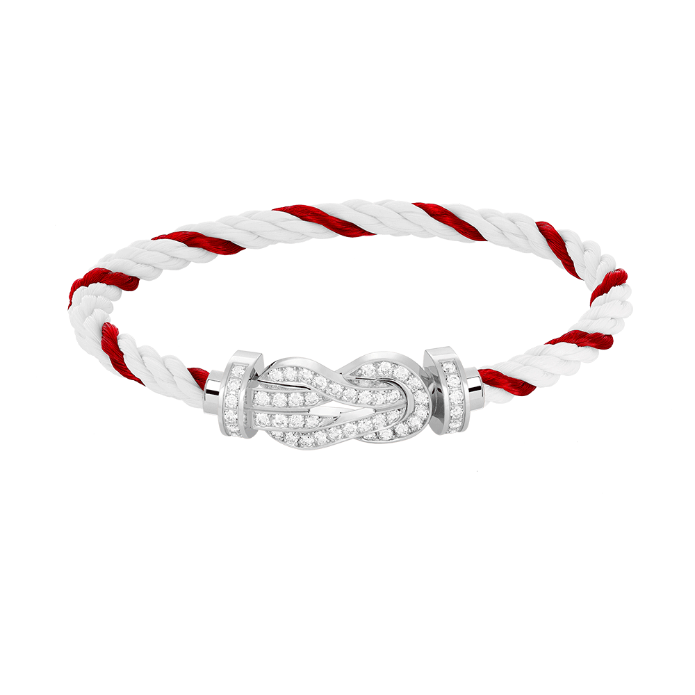 [Pearl Jewelrys]CHANCE LARGE 8 FIGURE BUCKLE FULL DIAMOND BRACELET SILVER