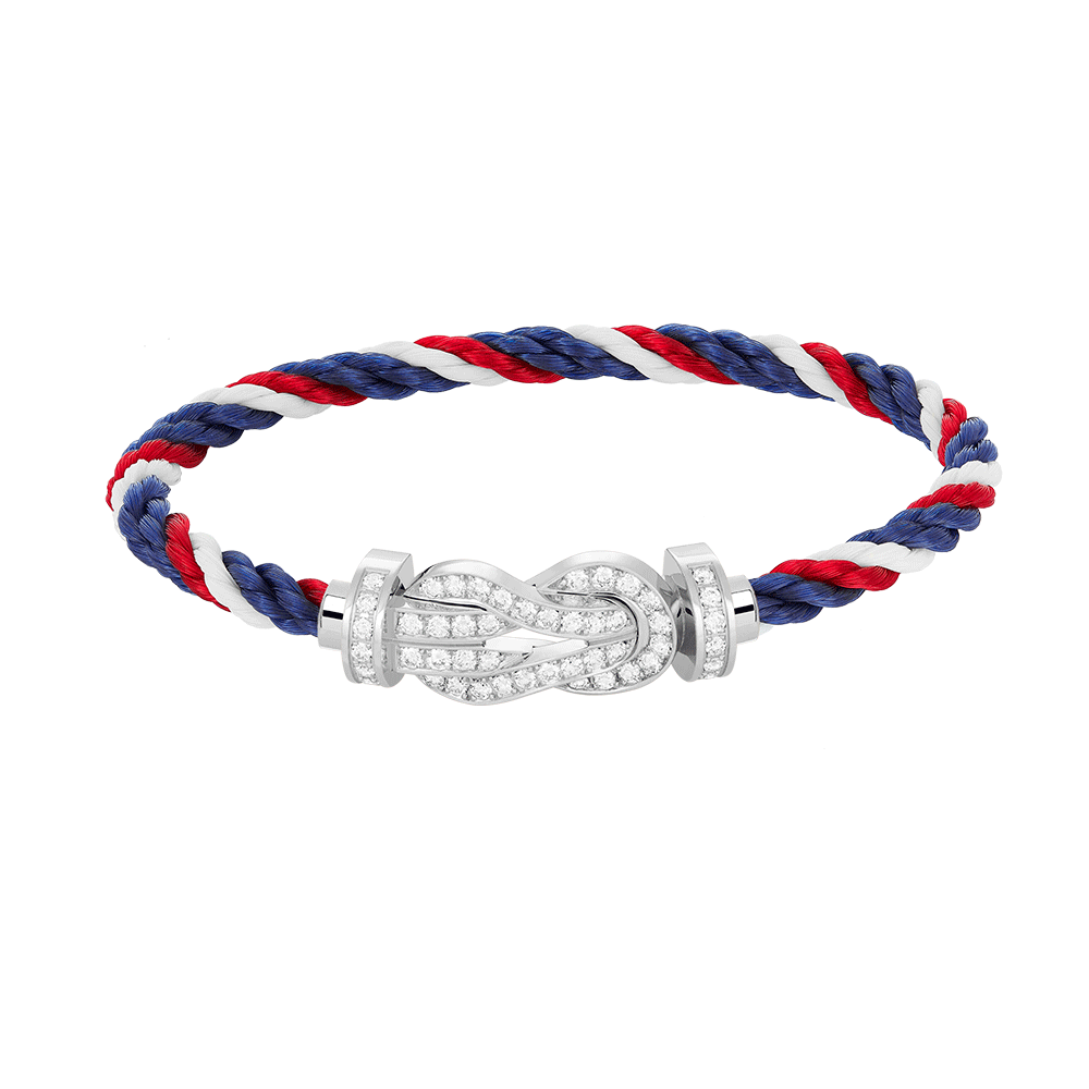 [Pearl Jewelrys]CHANCE LARGE 8 FIGURE BUCKLE FULL DIAMOND BRACELET SILVER