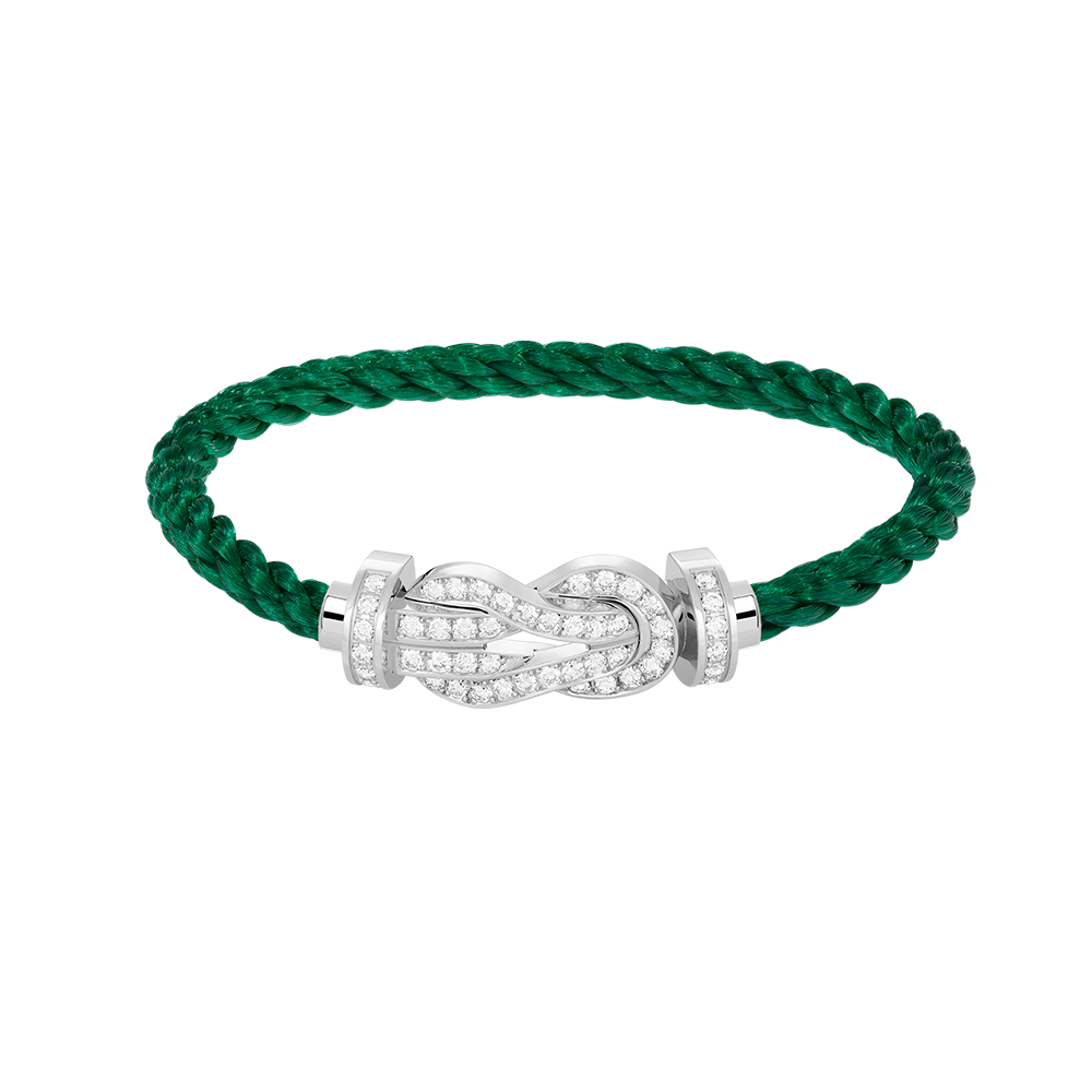 [Pearl Jewelrys]CHANCE LARGE 8 FIGURE BUCKLE FULL DIAMOND BRACELET SILVER