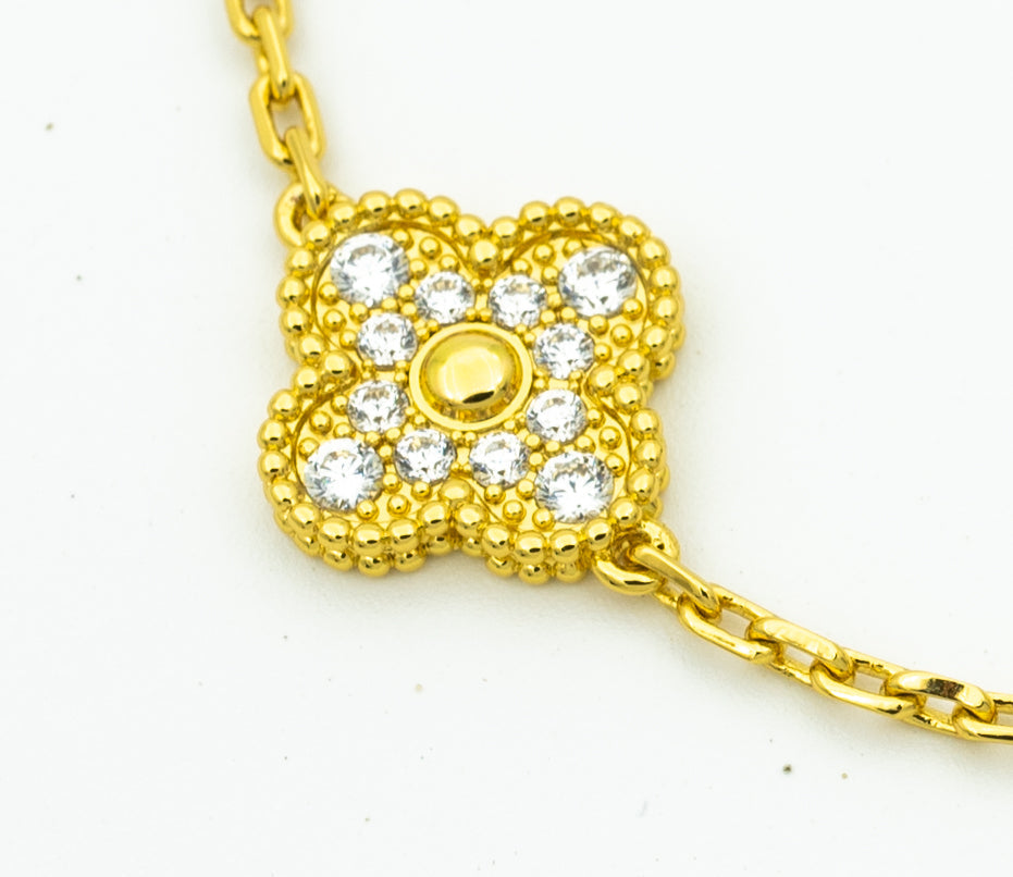 [Pearl Jewelrys]CLOVER BRACELET 5 MOTIFS GOLD DIAMOND