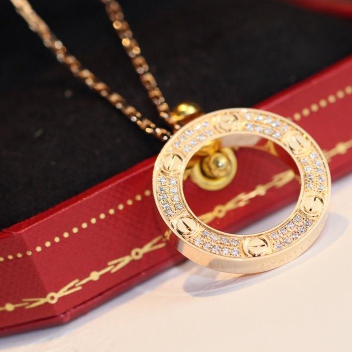 [Pearl Jewelrys]LOVE NECKLACE ADJUSTABLE ROSE GOLD