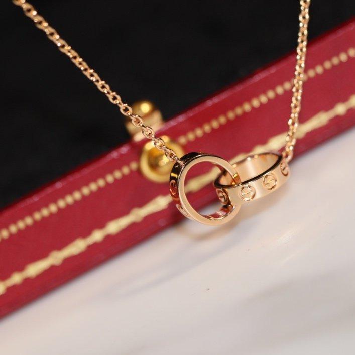 [Pearl Jewelrys]LOVE NECKLACE PINK GOLD AND SILVER