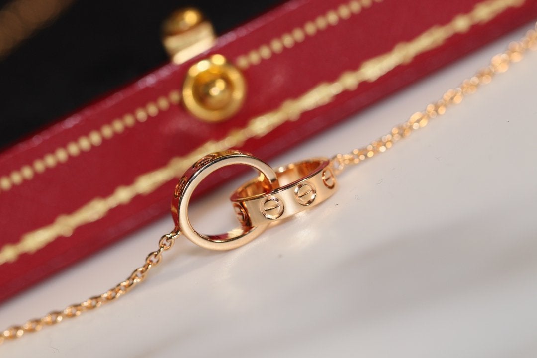 [Pearl Jewelrys]LOVE NECKLACE PINK GOLD AND SILVER