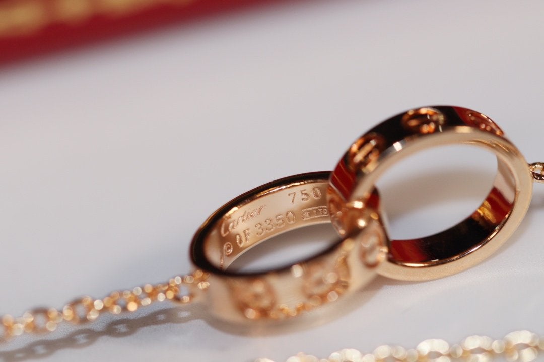 [Pearl Jewelrys]LOVE NECKLACE PINK GOLD AND SILVER