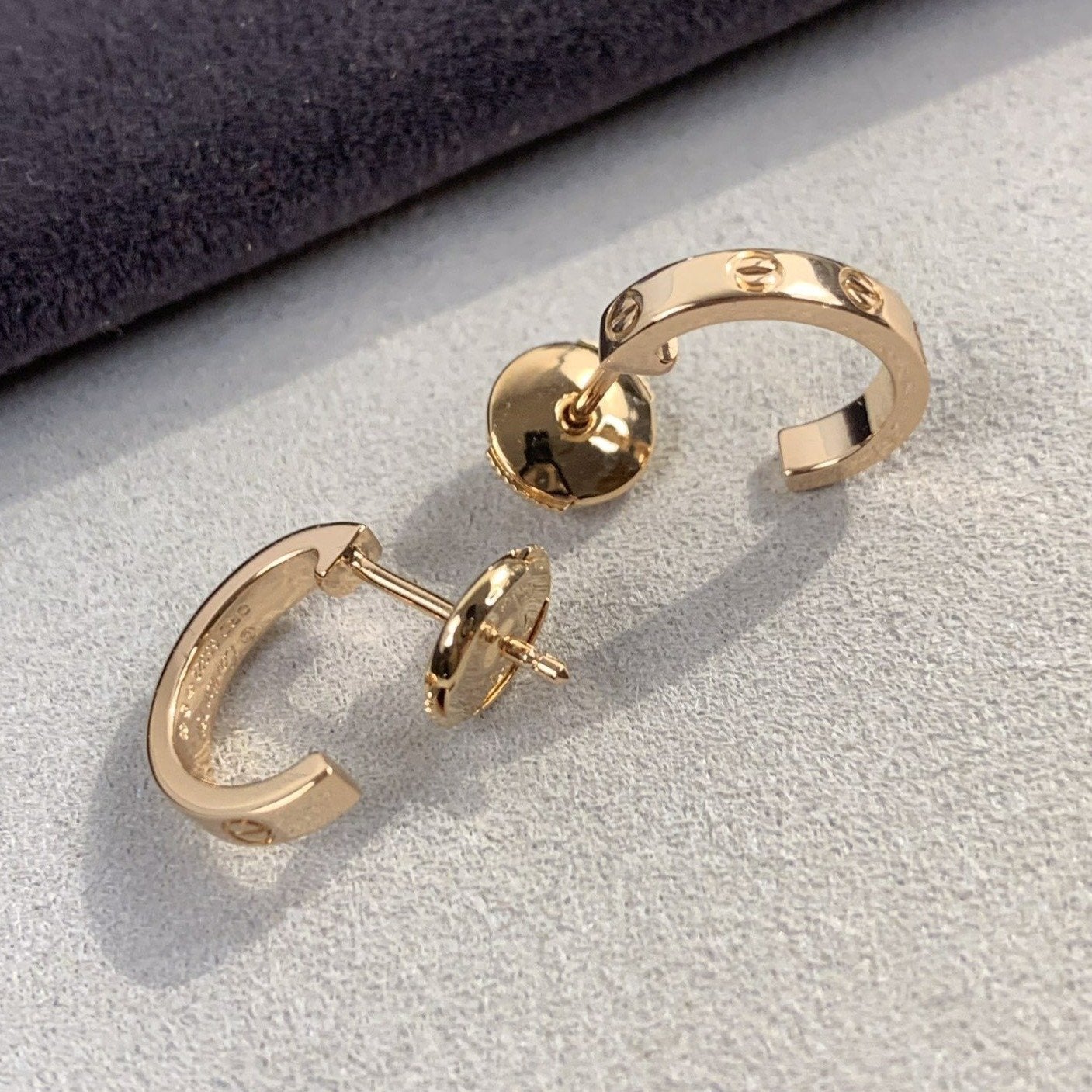 [Pearl Jewelrys]LOVE EARRINGS 2.65MM PINK GOLD