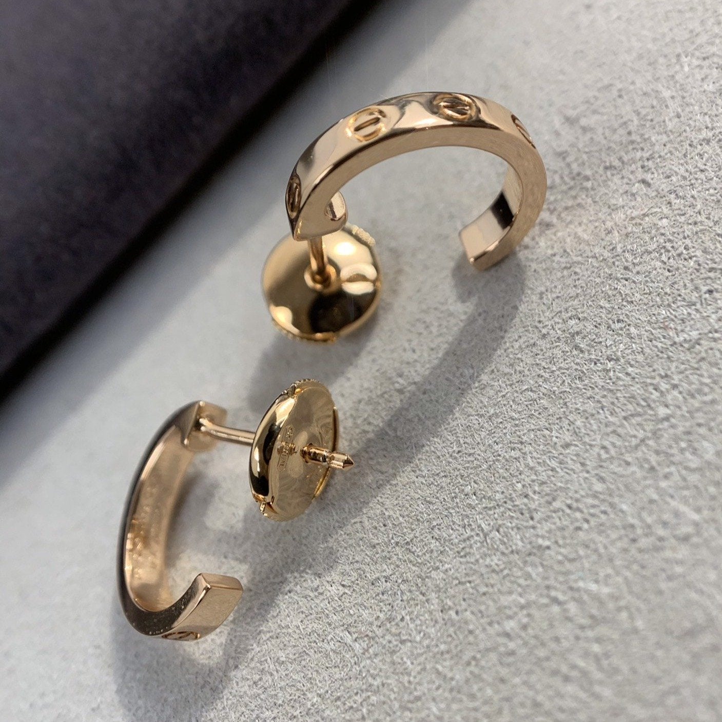 [Pearl Jewelrys]LOVE EARRINGS 2.65MM PINK GOLD