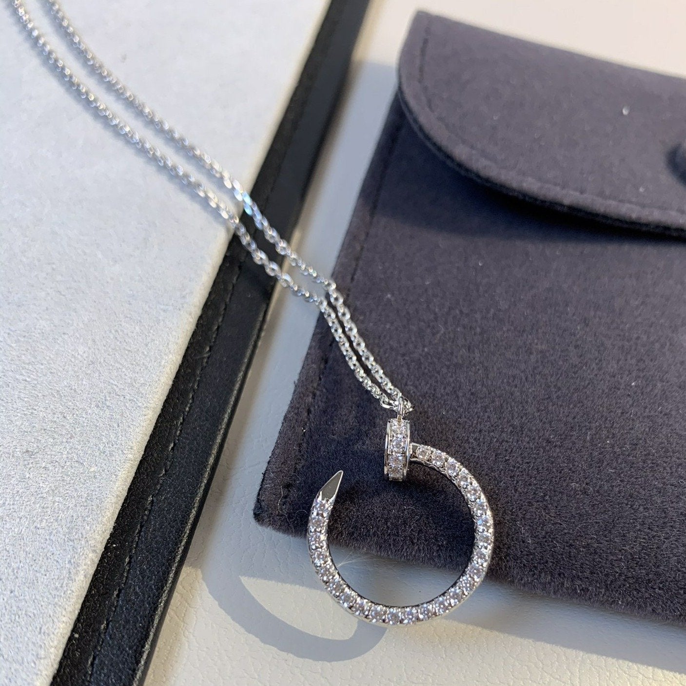 [Pearl Jewelrys]JUSTE NECKLACE SILVER DIAMONDS