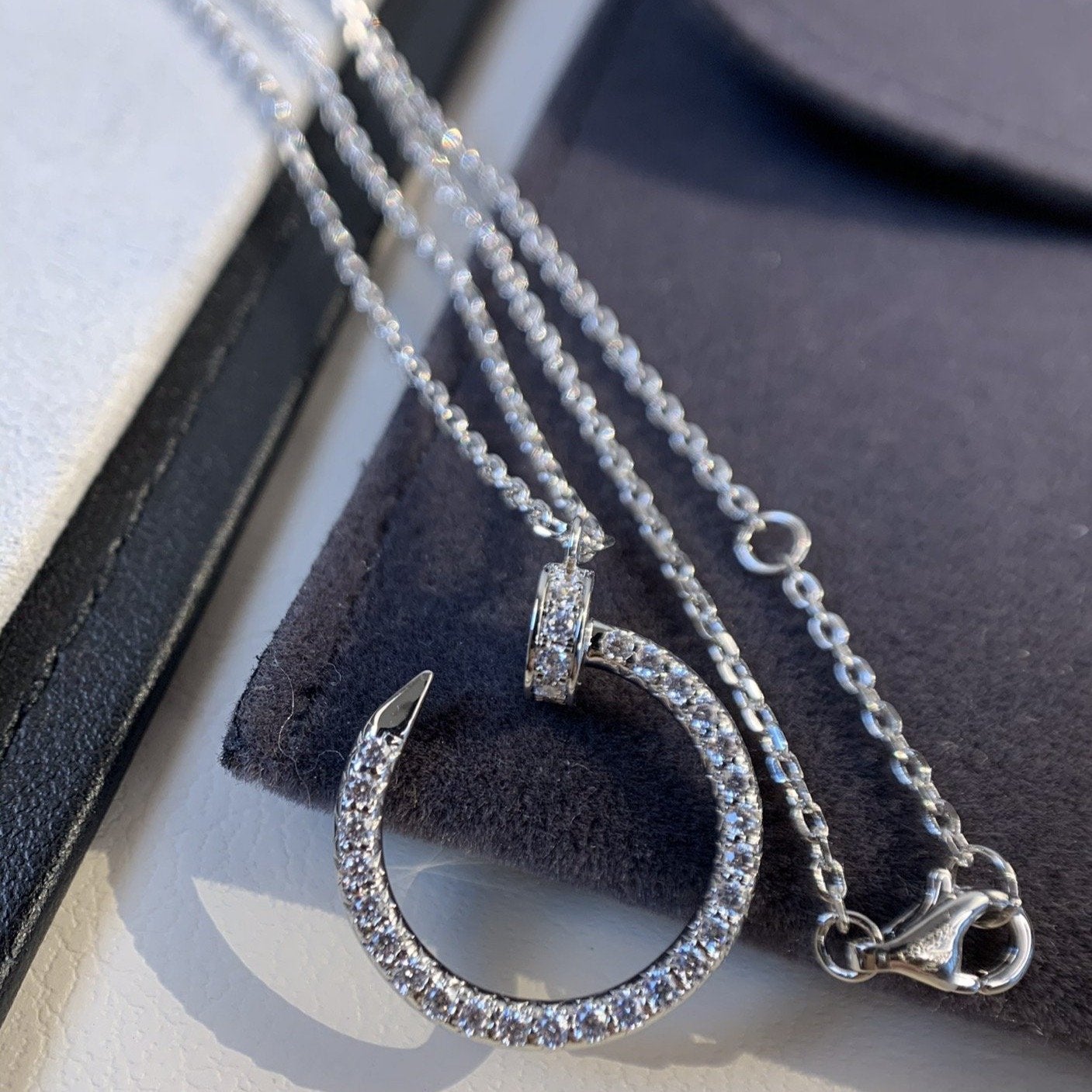 [Pearl Jewelrys]JUSTE NECKLACE SILVER DIAMONDS