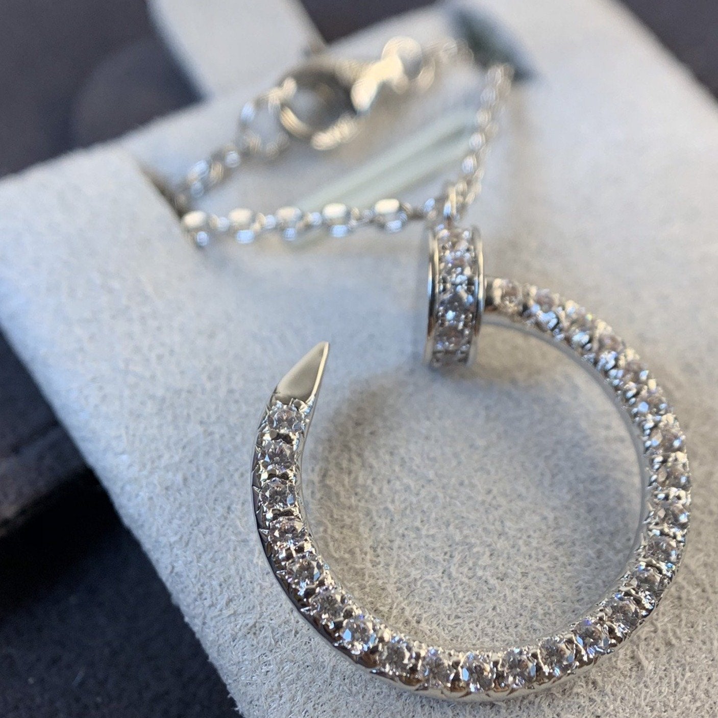 [Pearl Jewelrys]JUSTE NECKLACE SILVER DIAMONDS