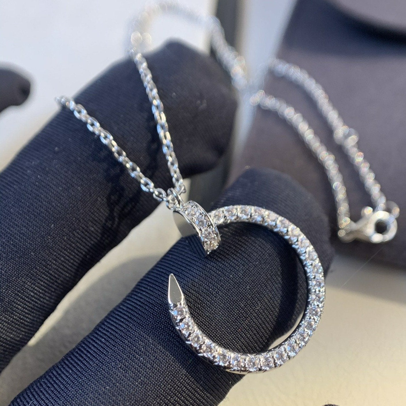 [Pearl Jewelrys]JUSTE NECKLACE SILVER DIAMONDS
