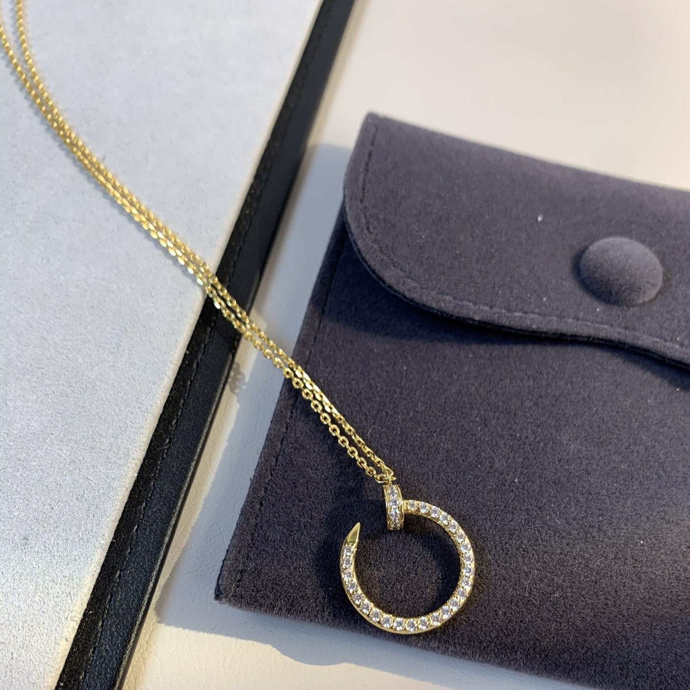 [Pearl Jewelrys]JUSTE NECKLACE GOLD DIAMONDS