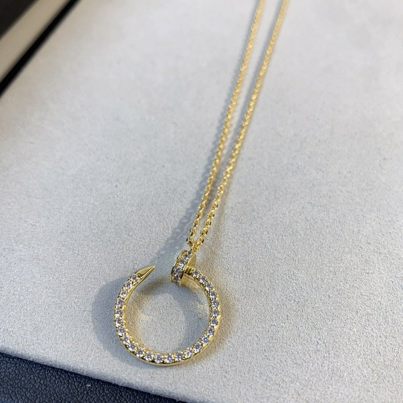 [Pearl Jewelrys]JUSTE NECKLACE GOLD DIAMONDS