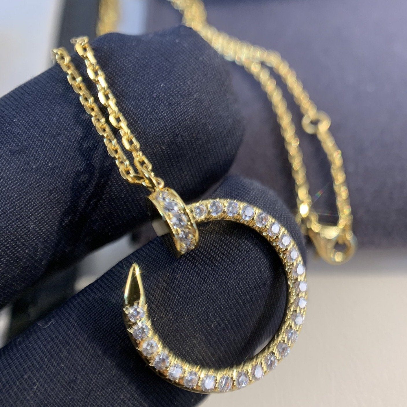 [Pearl Jewelrys]JUSTE NECKLACE GOLD DIAMONDS