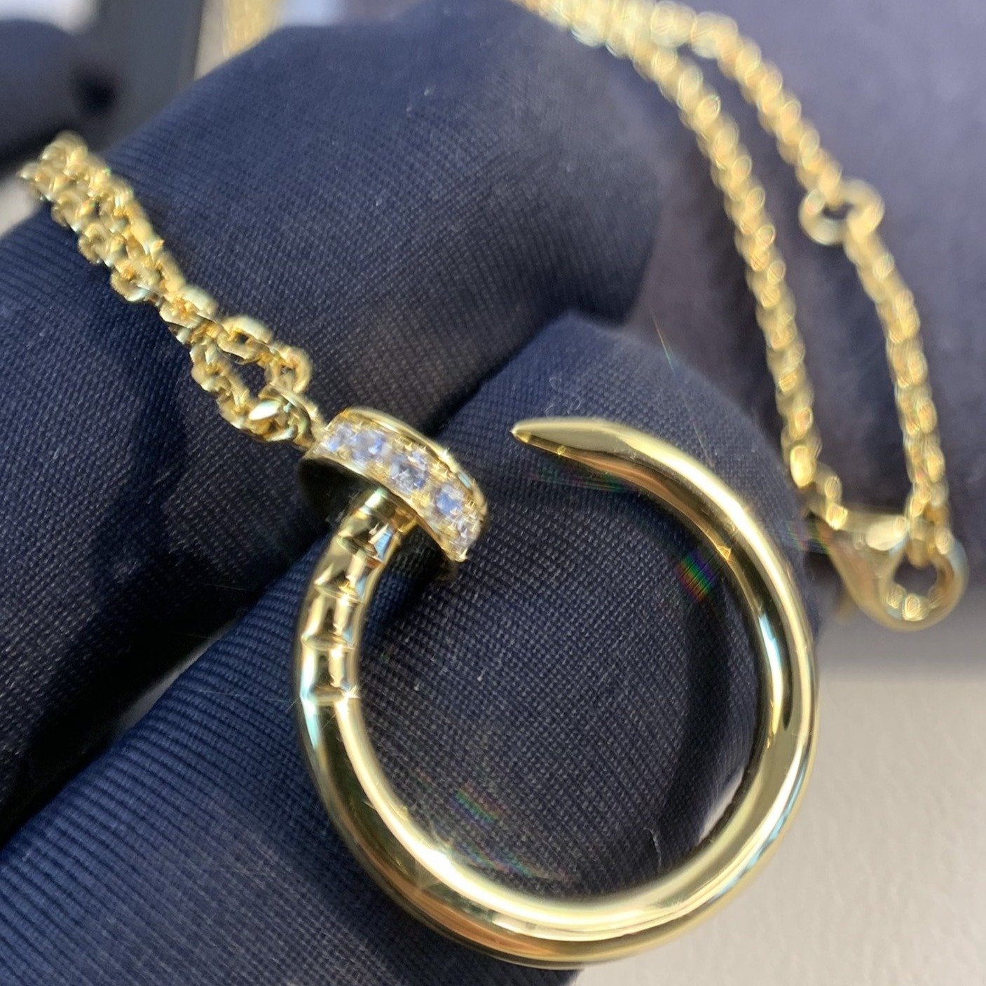 [Pearl Jewelrys]JUSTE NECKLACE GOLD DIAMONDS