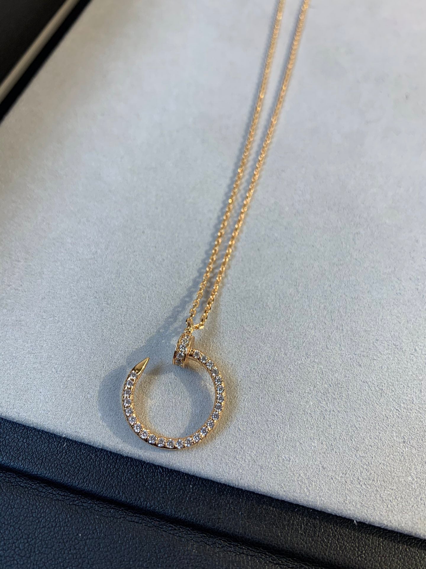 [Pearl Jewelrys]JUSTE NECKLACE PINK GOLD DIAMONDS