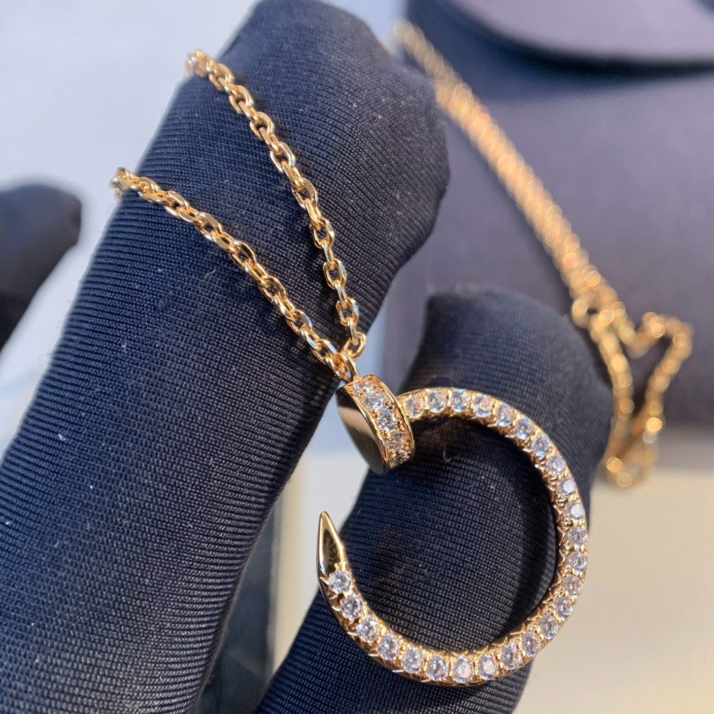 [Pearl Jewelrys]JUSTE NECKLACE PINK GOLD DIAMONDS