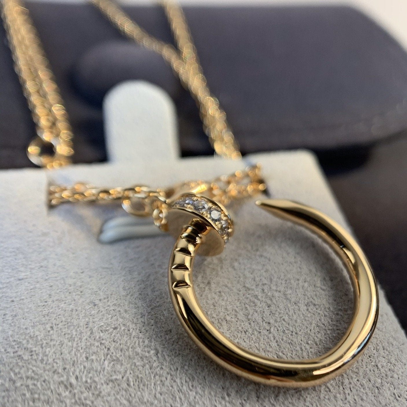 [Pearl Jewelrys]JUSTE NECKLACE PINK GOLD DIAMONDS