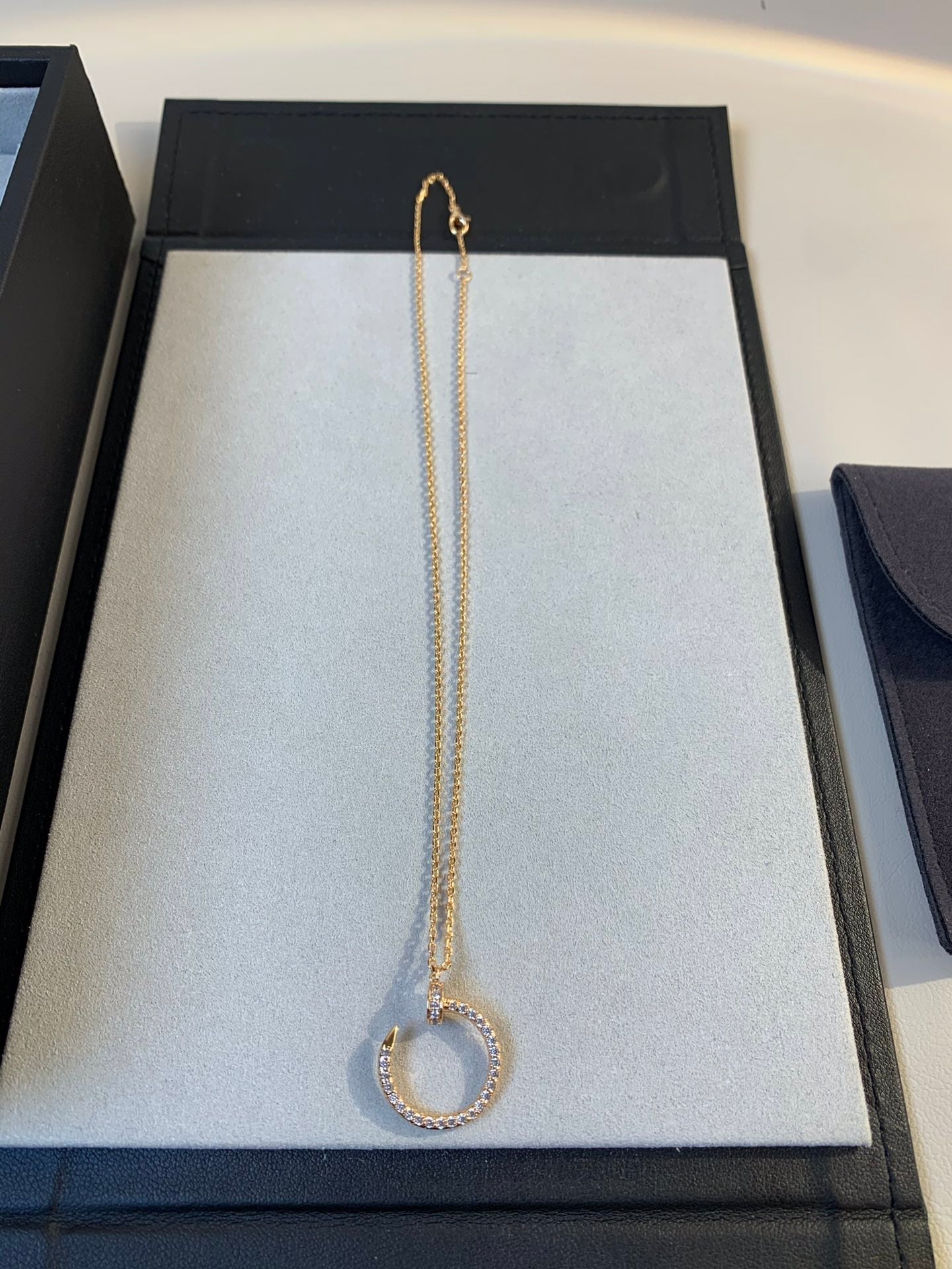 [Pearl Jewelrys]JUSTE NECKLACE PINK GOLD DIAMONDS