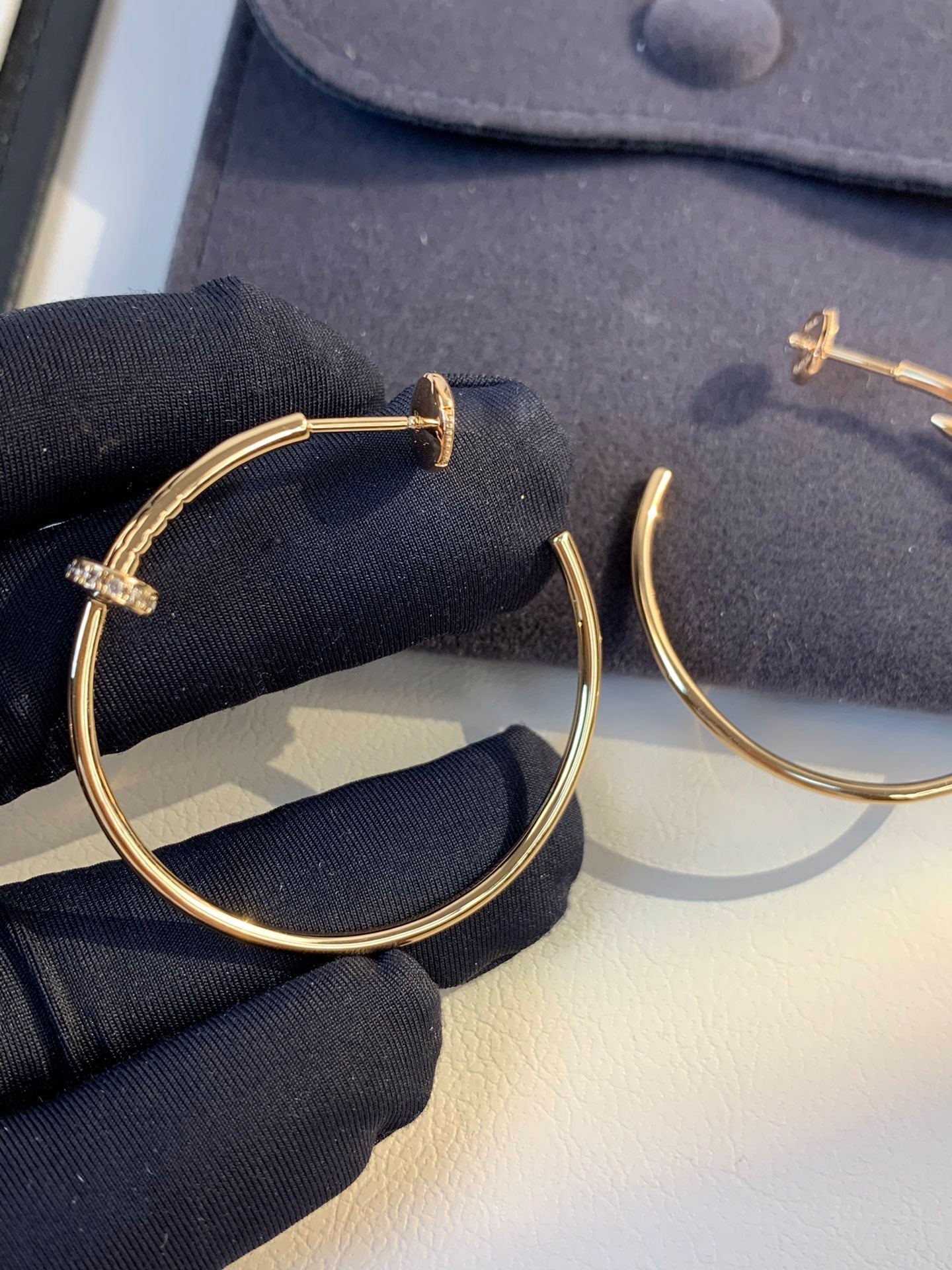 [Pearl Jewelrys]JUSTE EARRINGS GOLD DIAMONDS 1.8MM