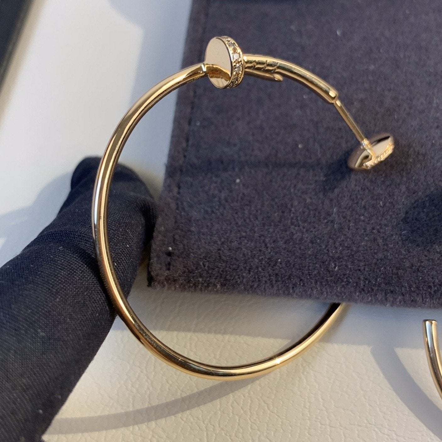 [Pearl Jewelrys]JUSTE EARRINGS GOLD DIAMONDS 1.8MM