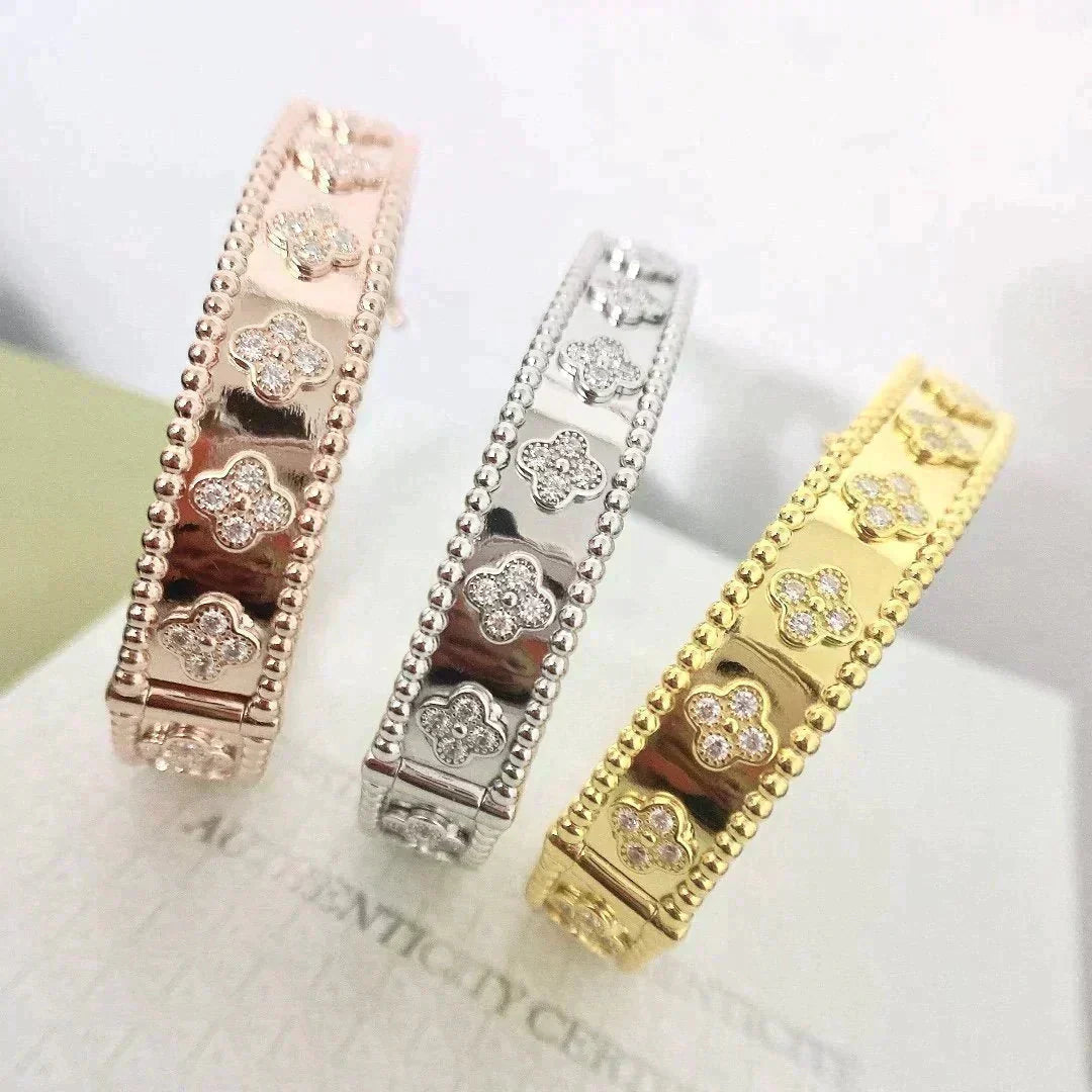 [Pearl Jewelrys]CLOVER BRACELET 8MM DIAMONDS