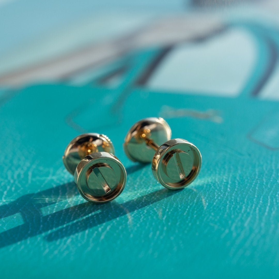 [Pearl Jewelrys]LOVE EARRINGS PINK GOLD 10MM
